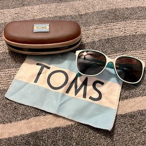 Toms Sandela white and teal sunglasses